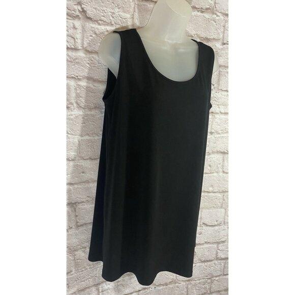 Clara Sun Woo Large Black Pullover Sleeveless Tunic Tank Top Stretchy Shirt - Picture 2 of 8